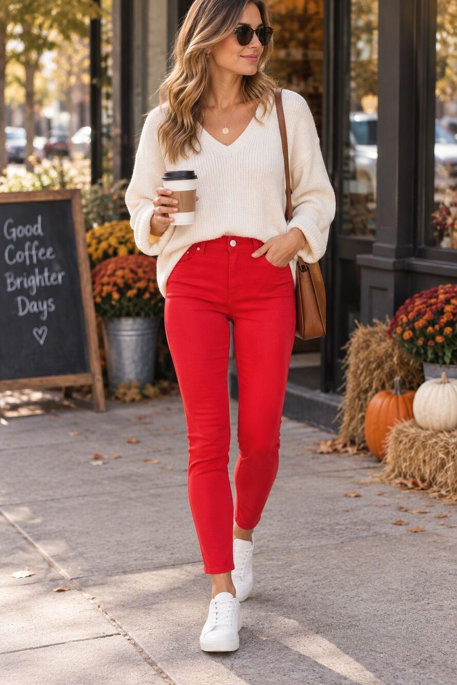 NWT Crown & Ivy Red Skinny Jeans Petite Size 0